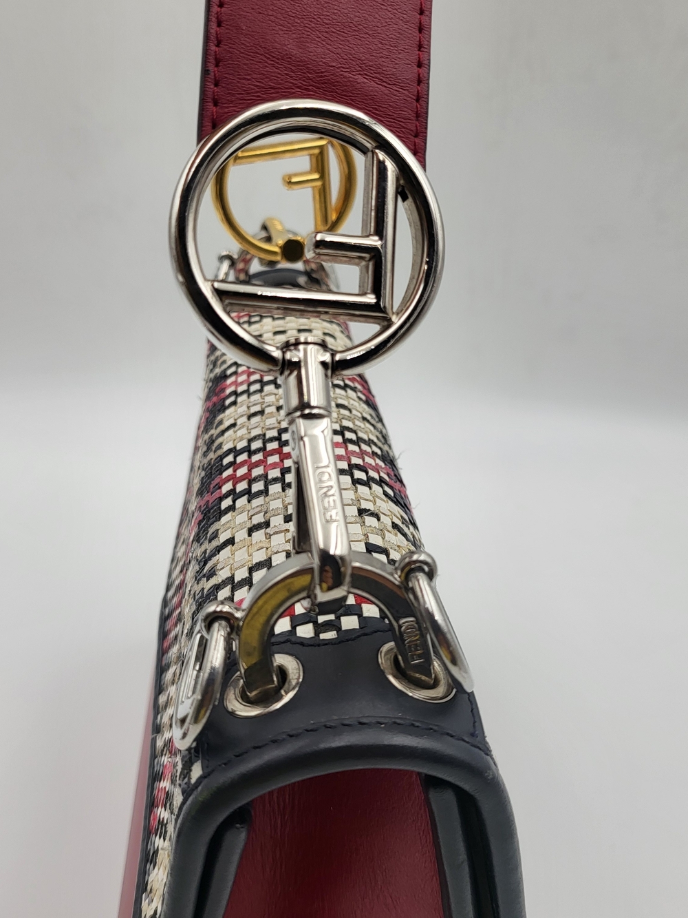 Fendi Kan I Woven Medium Baguette Shoulder Crossbody Bag. Auth w/COA.. - Picture 4 of 16